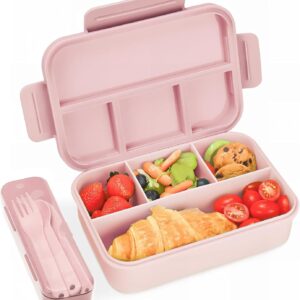 Bugucat Brotdose mit Fächern 1300ML,Lunchbox Kinder Auslaufsicher mit 4 Fächern,Lunch Box Bento Box mit Fächern für Kinder und Erwachsene,Vesperdose Frühstücksbox für Jungen&Mädchen Blau